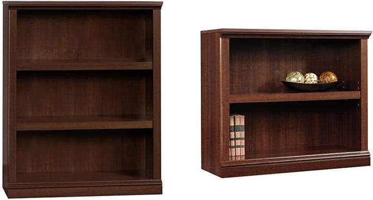 Sauder Select Cherry Bookcase Set with One 3-Shelf Bookcase and One 2-Shelf Bookcase