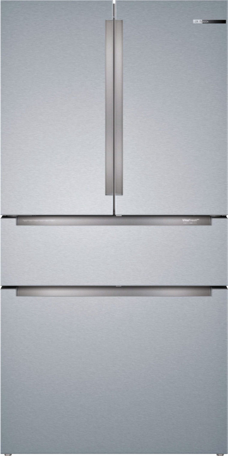 Bosch 800 Series Counter-Depth Smart Refrigerator, 20.5 Cu. Ft. with 4-Door French Door Configuration, Stainless Steel